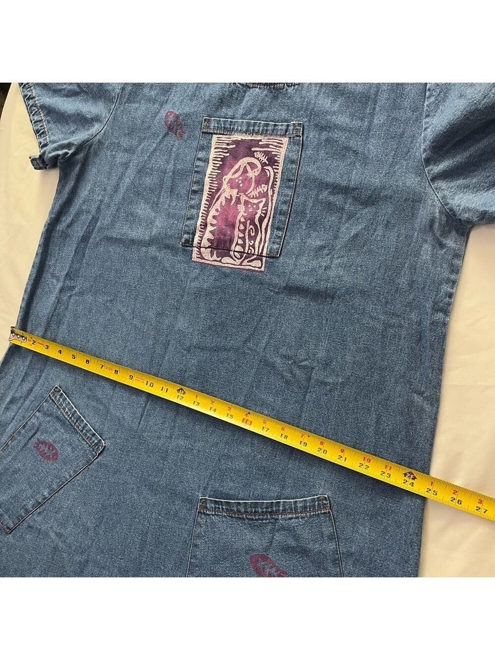 Vintage Rama of USA Cat Denim Maxi Dress Pockets XL - Picture 9 of 12